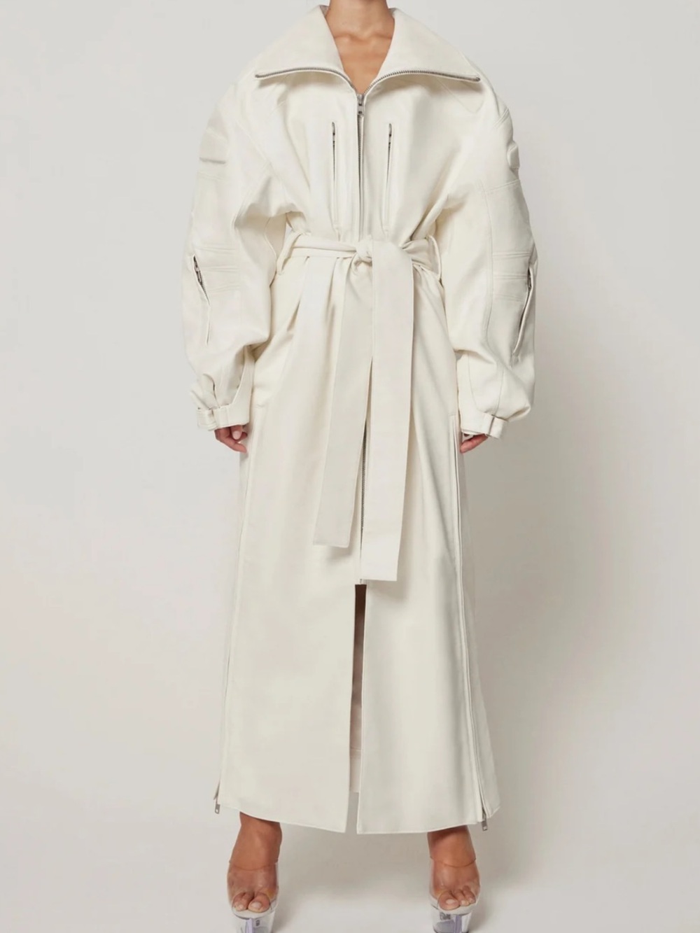 KHY Kylie Jenner Faux Leather Trench Coat